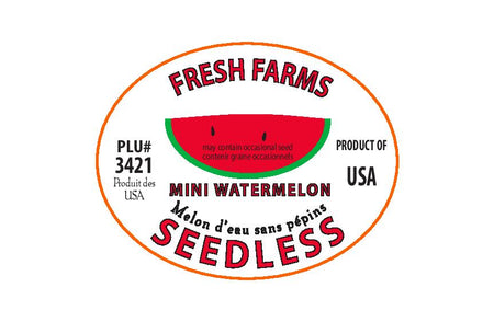 Watermelon PLU stickers for produce information