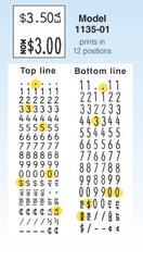 Monarch 1135-01 Price Gun band layout