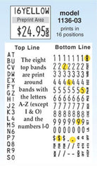 Monarch 1136-03 Price Gun band layout