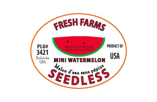 Watermelon PLU stickers for produce information