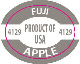 Fuji Apple PLU 4129 labels