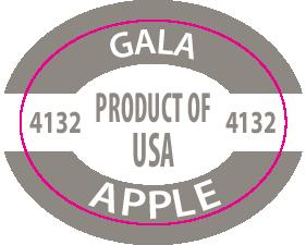 Gala Apple PLU 4132 labels