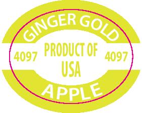 Ginger Gold Apple PLU 4097 labels