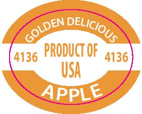 Golden Delicious Apple PLU 4136 labels