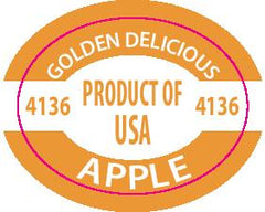 Golden Delicious Apple PLU 4136 labels