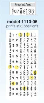 Monarch 1110-06 Price Gun band layout
