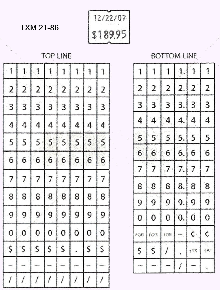 X-Mark TXM 21-86 Price Guns - 2 Line - American Price Mark 