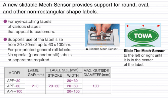 Towa APN-60 Mech-Sensor Label Applicator
