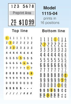 Monarch 1115-04 Price Gun band layout